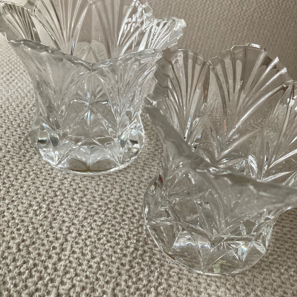 Elegant Crystal Glass Votive Candle Holders